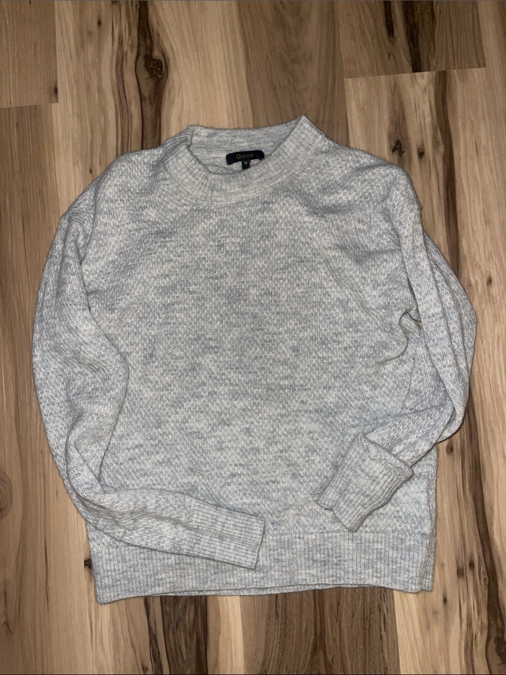 Quince Heathered Light Gray  Crewneck Sweater